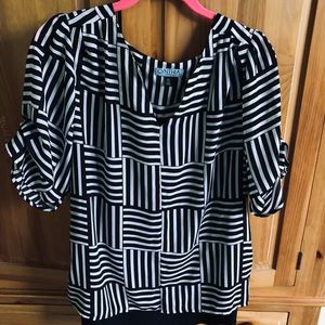 Cynthia Rowley black and white blouse